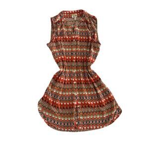 Anthropologie Fig and Flower Button Down Blouse Mini Dress Women's Medium